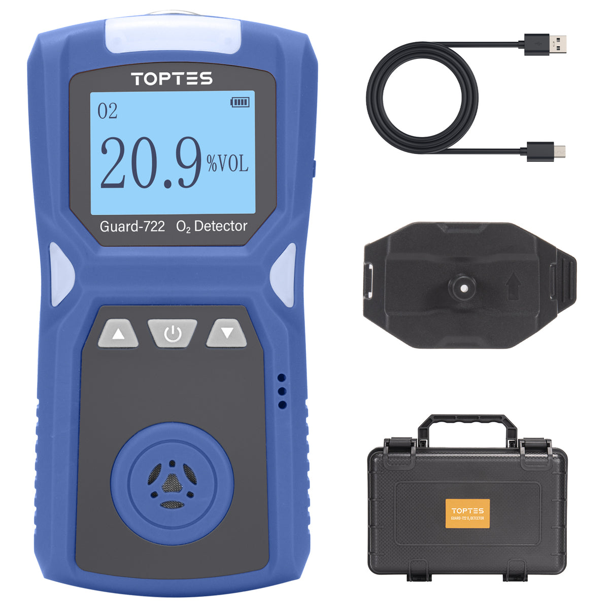 Detector portátil de oxígeno Toptes Guard-722 (O2, 0–30 % VOL) TopTes - Detección de gas disponible en Caracas, Venezuela | Precio: $139.98 USD | Envío a toda Venezuela | IoniaShop