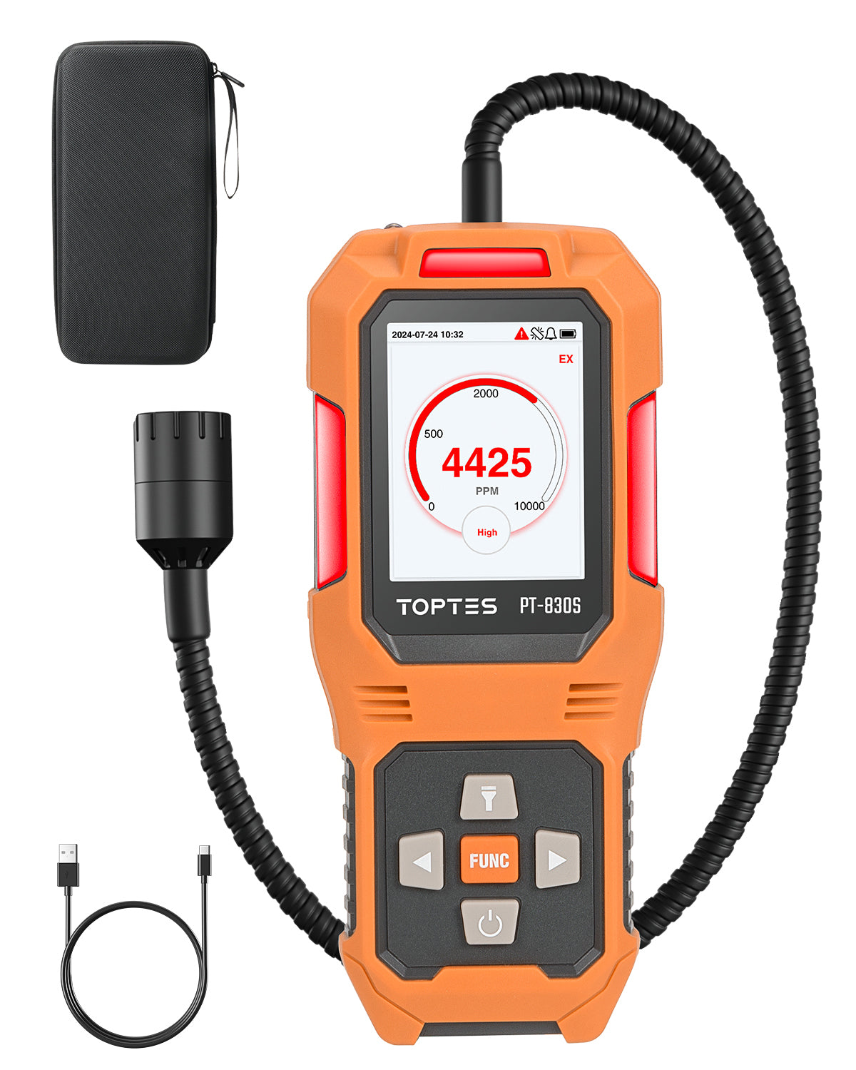 Detector de fugas de gas recargable Toptes PT-830S con pantalla TFT TopTes - Detección de gas disponible en Caracas, Venezuela | Precio: $179.98 USD | Envío a toda Venezuela | IoniaShop