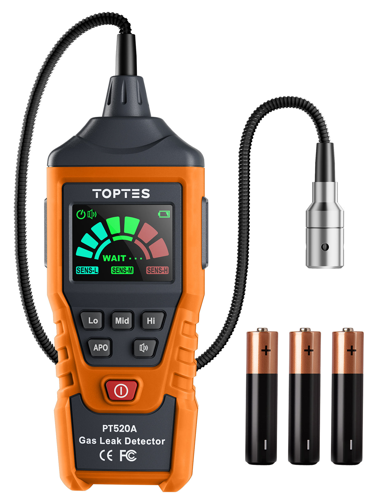 Detector de fugas de gas Toptes PT520A con cuello flexible TopTes - Detección de gas disponible en Caracas, Venezuela | Precio: $99.98 USD | Envío a toda Venezuela | IoniaShop